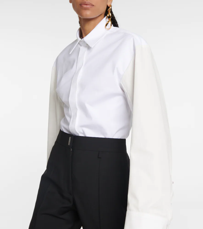 Shop Sportmax Tigre Cotton-blend Shirt In Bianco