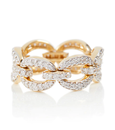 Shop Nadine Aysoy Catena Petite 18kt Gold Ring With Diamonds In Yg Diamond