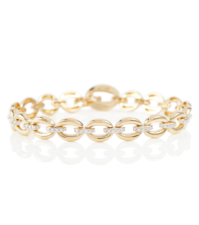 Shop Nadine Aysoy Catena 18kt Gold Bracelet With Diamonds In Yg Diamond