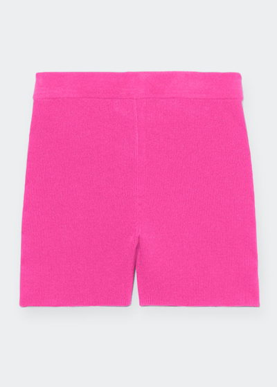 Shop Jacquemus Arancia Rib Shorts In Pink