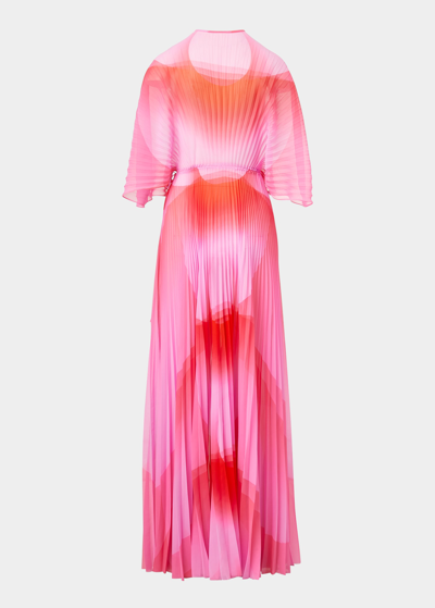 Shop Brandon Maxwell Venus Chiffon Ombr&eacute; Maxi Dress In Pink