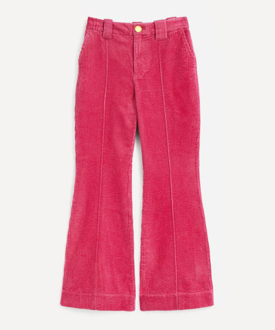 Shop Ganni Bootcut Corduroy Trousers In Carmine Rose