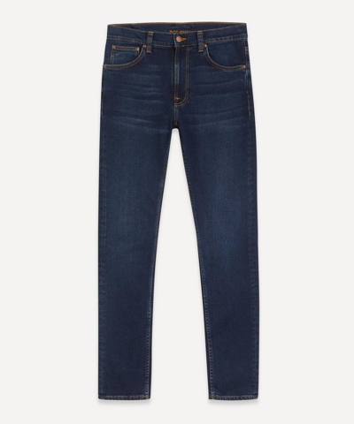 Nudie Jeans Gritty Jackson Organic-cotton Straight-leg Jeans In Navy