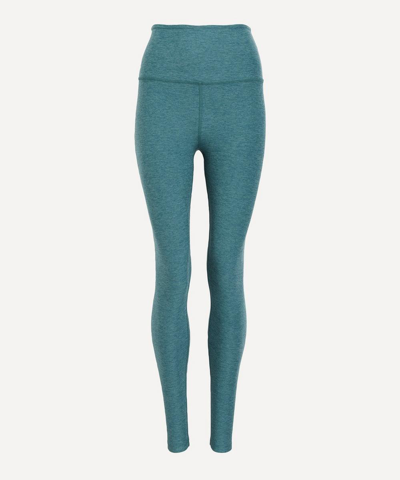 Shop Beyond Yoga Spacedye Caught In The Midi High-waisted Leggings - Size 14 In Rainforest Blue Heather