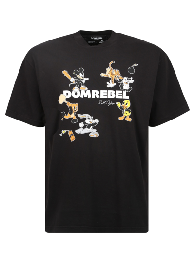 Shop Domrebel Logo-print T-shirt In Black