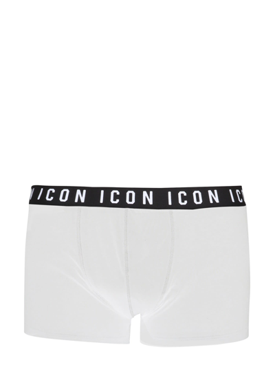 Shop Dsquared2 Icon Boxers In Bianco