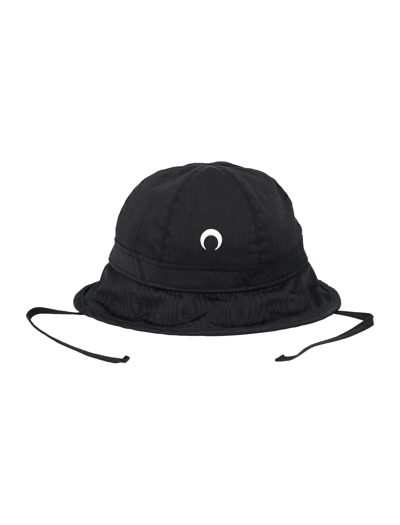 Shop Marine Serre Embroidered Moire Bell Hat In Black