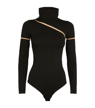 Shop Wolford Sheer-detail Leia Bodysuit In Beige