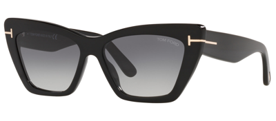 Shop Tom Ford Wyatt W Ft0871 01b Cat Eye Sunglasses In Grey