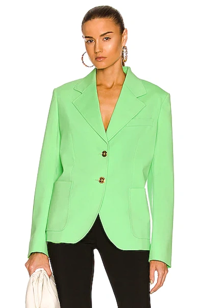 Shop Versace Tailored Jacket In Neon Green