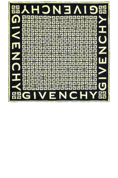 Shop Givenchy 4g Monogram Silk Twill In Black & Fluo Yellow