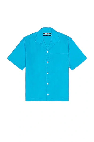 Shop Jacquemus Blu Shirt In Turquoise