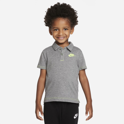Shop Nike Dri-fit Toddler Polo Top In Carbon Heather