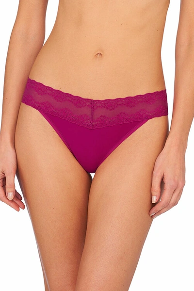 Shop Natori Bliss Perfection One-size Thong In Bright Berry