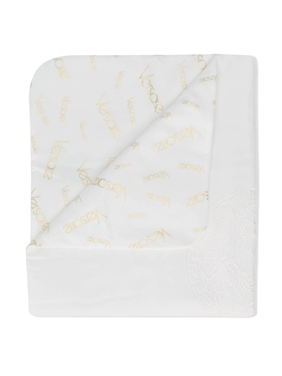 Shop Versace Medusa Detail Sleep Bag In White