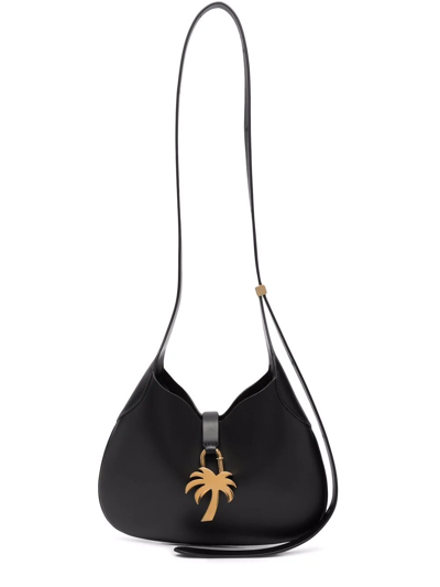 Shop Palm Angels Plaque-detail Shoulder Bag In Black