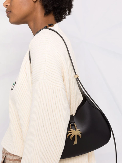 Shop Palm Angels Plaque-detail Shoulder Bag In Black