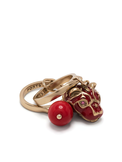 Shop Ports 1961 Charm Detail Ring In Gold