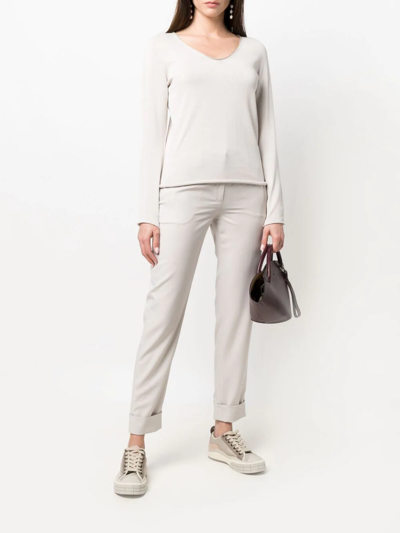 Fabiana Filippi Straight Leg Plain Trousers In Neutrals