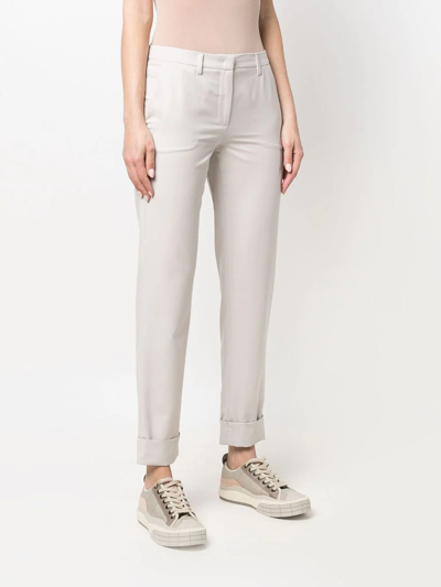 Fabiana Filippi Straight Leg Plain Trousers In Neutrals