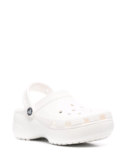 Shop Crocs Platform-sole Clog Sandals In White