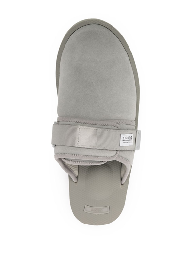 Shop Suicoke Zavo-vs Suede Sandals In Grey