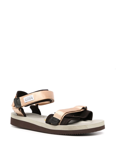 Shop Suicoke Cel-v Touch-strap Sandals In Grey