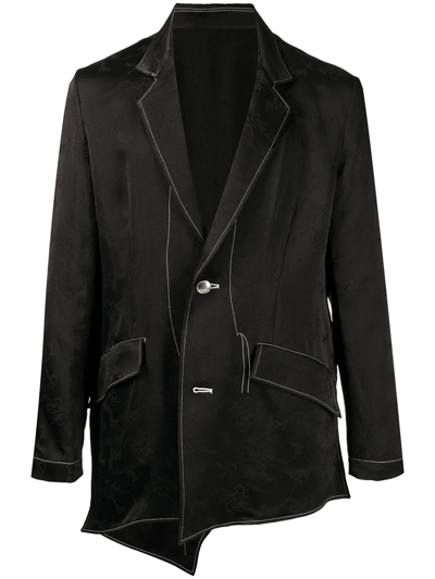 Shop Sulvam Contrast-stitched Jacket In Black