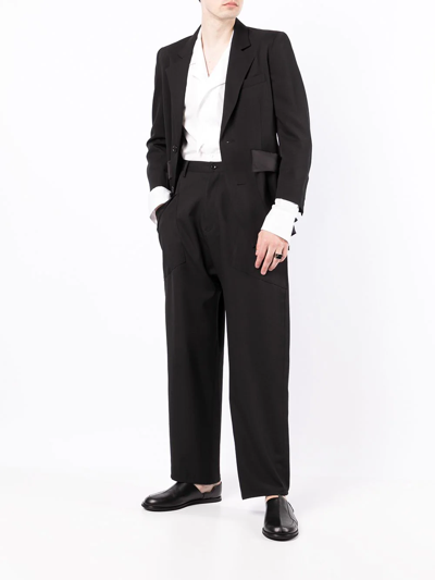 Shop Sulvam Flap-pocket Trousers In Black