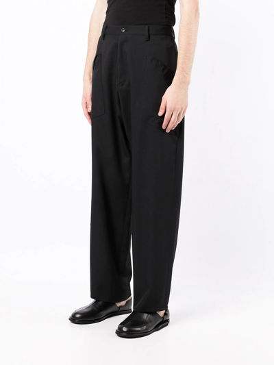Sulvam Flap-pocket Trousers In Black