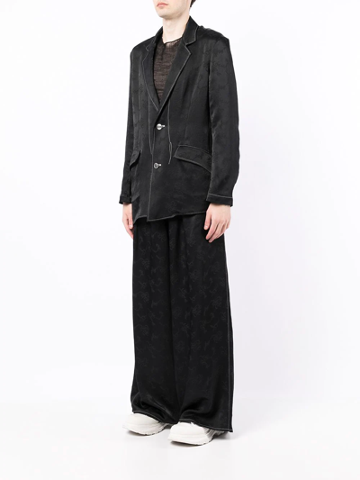 Shop Sulvam Contrast-stitched Jacket In Black