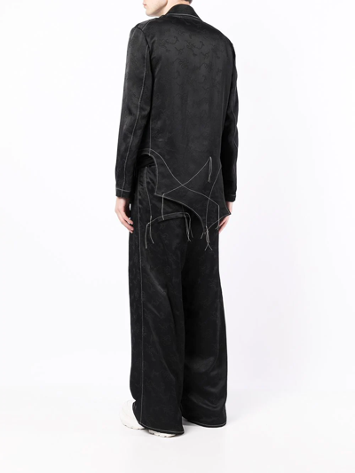 Shop Sulvam Contrast-stitched Jacket In Black