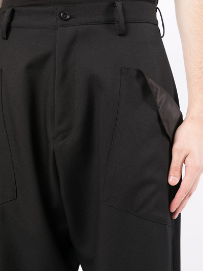 Shop Sulvam Flap-pocket Trousers In Black