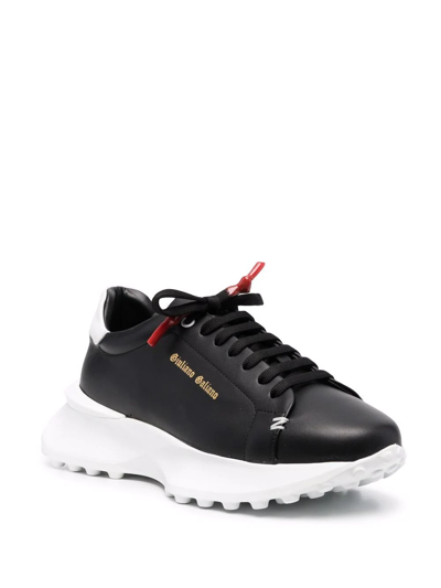 Shop Giuliano Galiano Side Logo-print Sneakers In Black