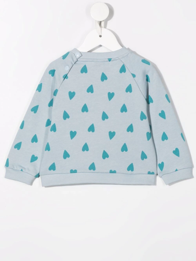 Shop Knot Heart-print Sweatshirt In Blue