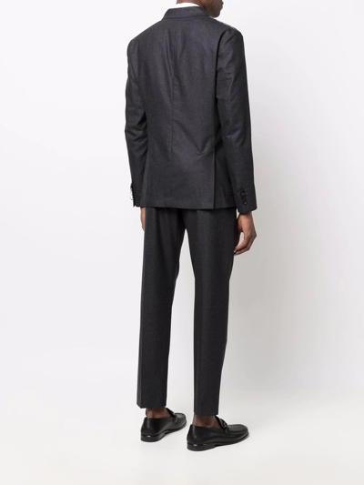 Tonello Double-breasted Tailored Suit In Grey