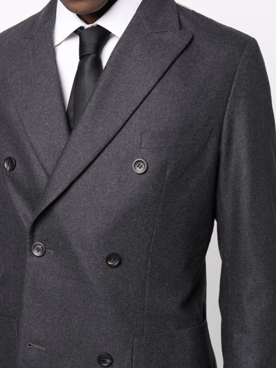 Shop Tonello Double-breasted Tailored Suit In Grey