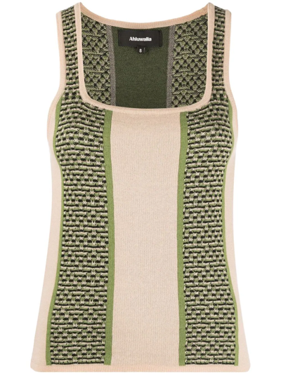 Shop Ahluwalia Textured Knitted Top In Neutrals