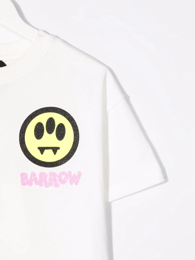 Shop Barrow Cotton Graphic-print T-shirt In White