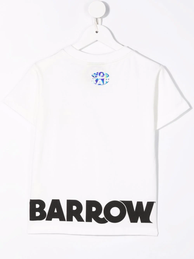 Shop Barrow Cotton Logo-print T-shirt In White