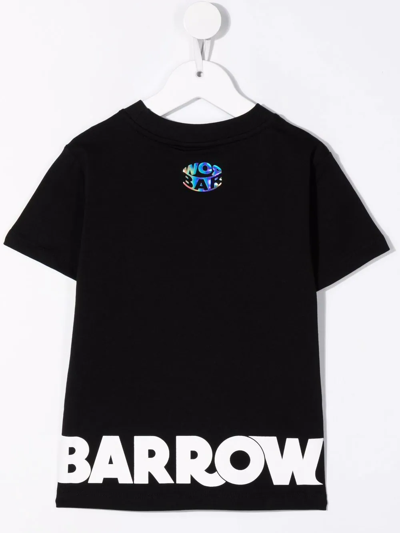 Shop Barrow Cotton Logo-print T-shirt In Black