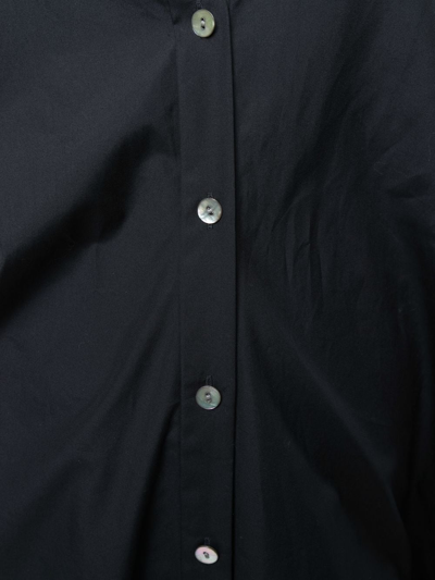 Vince Pointed-collar Cotton Shirt Dress In Blue