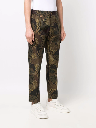 Shop Etro Jungle-print Cargo Trousers In Green