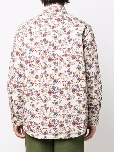 Isabel Marant Floral-print Cotton Shirt Jacket In Neutrals