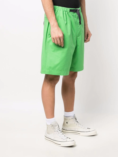 Shop Kenzo Buckle-fastened Cotton Shorts In Green