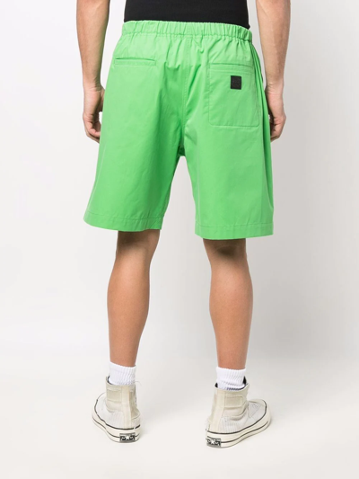Shop Kenzo Buckle-fastened Cotton Shorts In Green