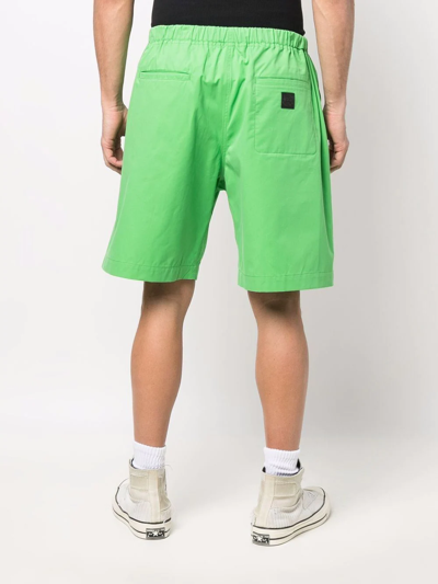 Kenzo Buckle-fastened Cotton Shorts In Green