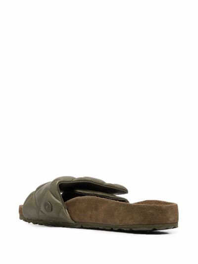 Birkenstock 1774 Sylt Padded Leather Slide Sandals In Khaki | ModeSens