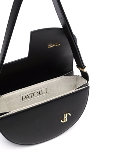 Patou Leather Shoulder Bag In Black
