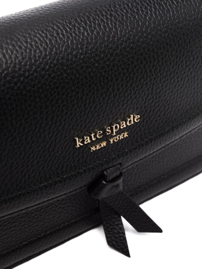 Shop Kate Spade Logo-plaque Clutch Bag In Black